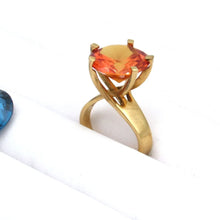 Load image into Gallery viewer, Danish Artist Signed 14K Yellow Gold Multi interchangeable Stone Ring