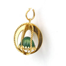 Load image into Gallery viewer, Vintage Italian 18K Yellow gold Round, Nephrite Jade Charm