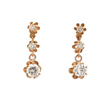 Load image into Gallery viewer, Vintage 14K Gold .80pt t.w. Diamond Dangle Drop Earrings