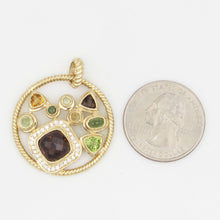 Load image into Gallery viewer, 14k Yellow Gold Multi Gemstone Pendant in the style of Yurman