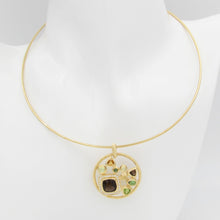 Load image into Gallery viewer, 14k Yellow Gold Multi Gemstone Pendant in the style of Yurman