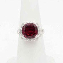 Load image into Gallery viewer, Beautiful 14K White Gold .25ct t.w. Diamond 5.00ct Pyrope Garnet Ring sz 5