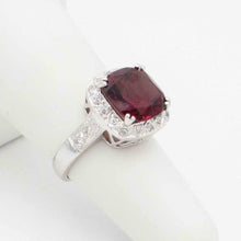 Load image into Gallery viewer, Beautiful 14K White Gold .25ct t.w. Diamond 5.00ct Pyrope Garnet Ring sz 5