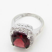 Load image into Gallery viewer, Beautiful 14K White Gold .25ct t.w. Diamond 5.00ct Pyrope Garnet Ring sz 5