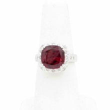 Load image into Gallery viewer, Beautiful 14K White Gold .25ct t.w. Diamond 5.00ct Pyrope Garnet Ring sz 5