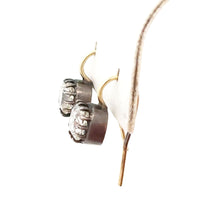 Load image into Gallery viewer, Antique Silver and 14k Gold 2.00ct Diamond Earrings
