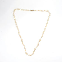 Load image into Gallery viewer, Vintage 14k Yellow Gold 6mm Akoya Pearl Necklace 24"L
