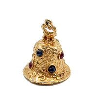 Load image into Gallery viewer, 14K Yellow Gold Sapphire and Ruby Bell Charm
