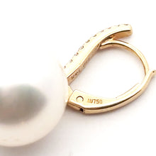 Load image into Gallery viewer, 18k Yellow Gold Diamond 12mm South Sea Pearl Earrings
