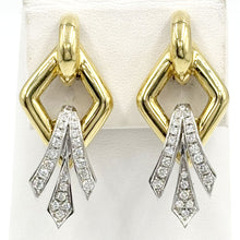 Load image into Gallery viewer, 18k Yellow and White Gold Diamond Earrings
