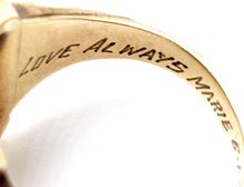 Load image into Gallery viewer, 10k Yellow Gold Onyx Diamond "E" Ring
