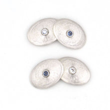 Load image into Gallery viewer, Art Deco 14K Gold Sapphire &amp; Diamond Detailed Cufflinks
