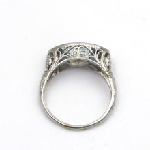 Load image into Gallery viewer, Antique 18K Filigree Aquamarine and Sapphire Ring
