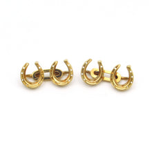 Load image into Gallery viewer, Ralph Lauren 18K Yellow Gold Horseshow Ladies Cufflinks
