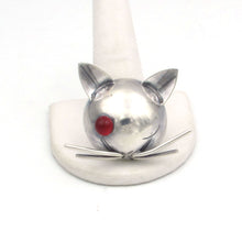 Load image into Gallery viewer, Georg Jensen sterling silver winking Cat pin
