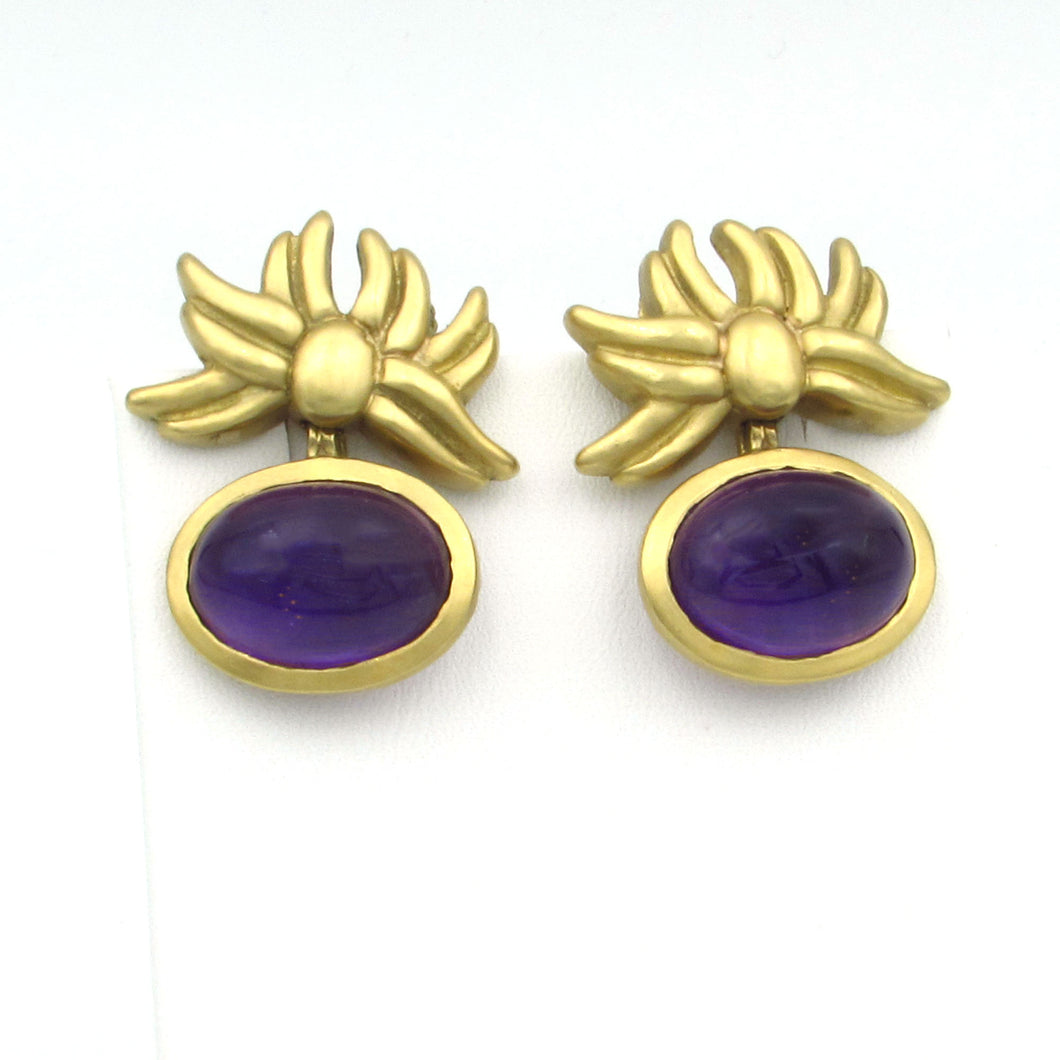 Tiffany & Co 18K Yellow Gold Amethyst Earrings