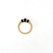 Load image into Gallery viewer, David Yurman 18k Yellow Gold Onyx Rio Rondelle Ring
