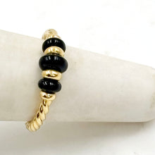 Load image into Gallery viewer, David Yurman 18k Yellow Gold Onyx Rio Rondelle Ring
