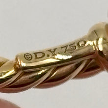 Load image into Gallery viewer, David Yurman Rio Rondelle Cabled White Agate 18K Yellow Gold Ring
