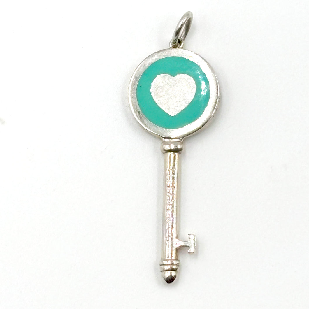 Tiffany & Co Sterling Silver and Enamel Key Charm/Pendant