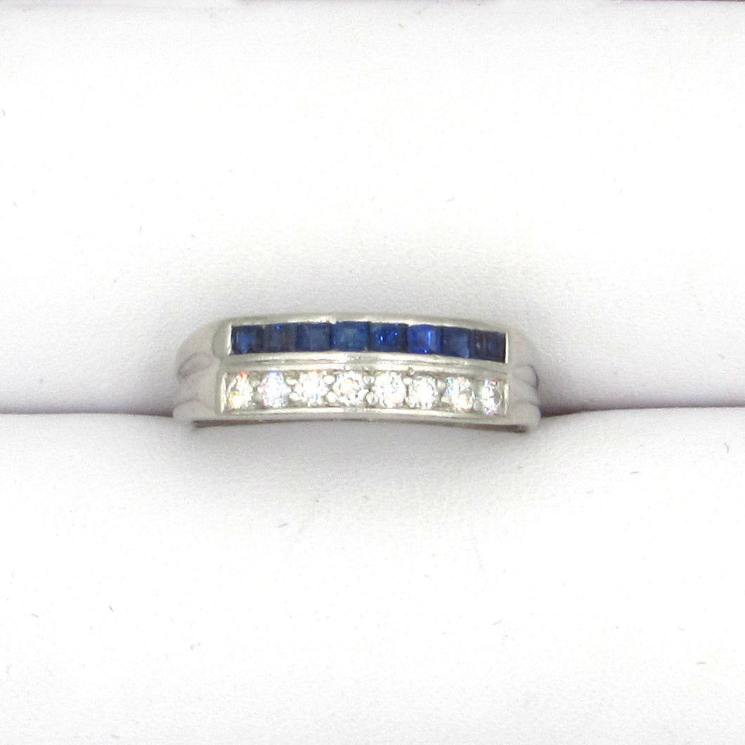 c1925 ART DECO Platinum Sapphire and Diamond Ring