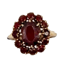 Load image into Gallery viewer, Vintage 10K Yellow Gold Garnet Cluster Ring
