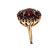 Load image into Gallery viewer, Vintage 10K Yellow Gold Garnet Cluster Ring
