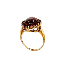 Load image into Gallery viewer, Vintage 10K Yellow Gold Garnet Cluster Ring
