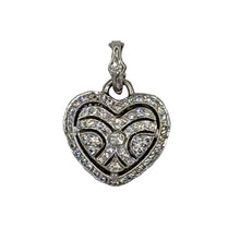 Load image into Gallery viewer, 14K White Gold Diamond Heart Pendant / Enhancer
