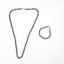 Load image into Gallery viewer, Amethyst Beaded Necklace and bracelet set
