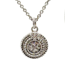 Load image into Gallery viewer, Judith Ripka 18k White Gold Sterling Silver CZ Pendant Necklace
