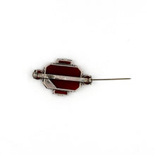 Load image into Gallery viewer, Art Deco Sterling Silver Carnelian Brooch/Pin
