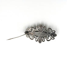 Load image into Gallery viewer, Sterling Silver Scarab Turquoise Glass Brooch /Pin
