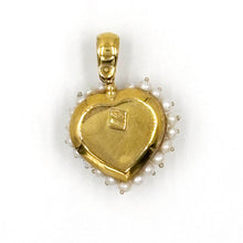 Load image into Gallery viewer, 18K Yellow Gold Pave Pearl Heart Pendant
