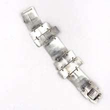 Load image into Gallery viewer, Artist Made Sterling Silver 14K Chunky Geometric Gemstone Bracelet
