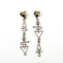 Load image into Gallery viewer, Sterling Silver Geometric Dangle Earrings

