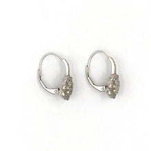 Load image into Gallery viewer, Vintage 14k White Gold Diamond Floral Earrings
