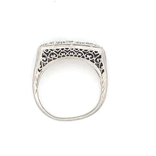 Load image into Gallery viewer, Antique Edwardian Platinum Three stone Diamond Filigree Ring
