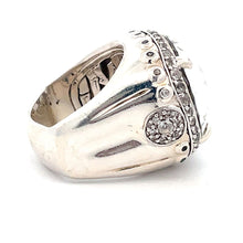 Load image into Gallery viewer, John Hardy Sterling Silver White Topaz White Sapphire Batu Bamboo Ring
