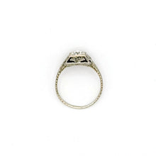 Load image into Gallery viewer, Antique Filigree 18K White Gold Diamond Ring
