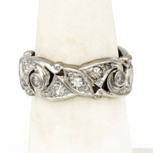 Load image into Gallery viewer, Art Deco Platinum and Diamond Wide Band Ring
