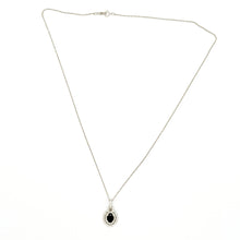 Load image into Gallery viewer, 14k White Gold Diamond Sapphire Pendant Necklace
