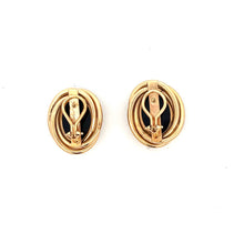 Load image into Gallery viewer, Elegant 14K Yellow Gold Black Onyx Earrings
