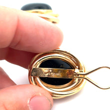 Load image into Gallery viewer, Elegant 14K Yellow Gold Black Onyx Earrings
