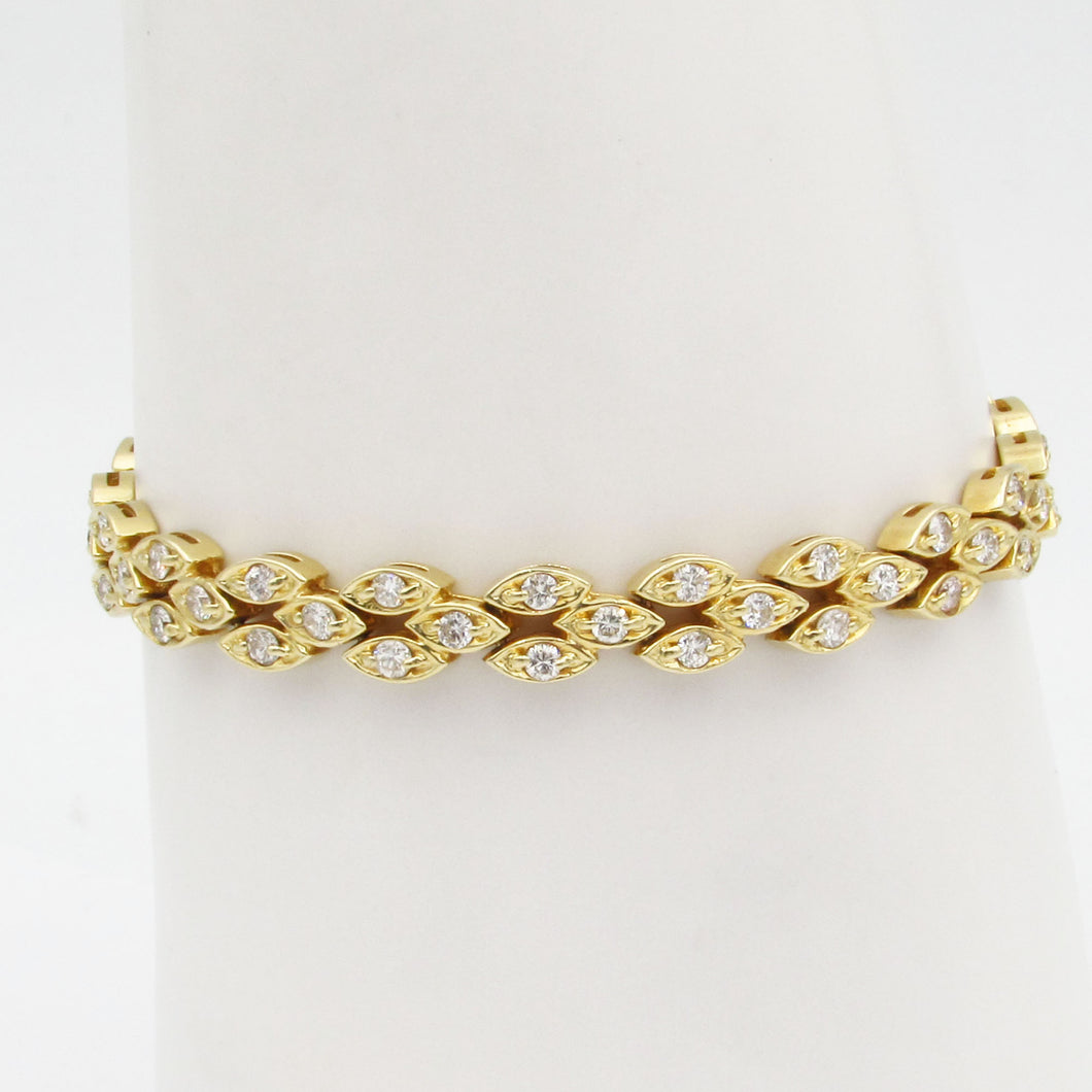 14k Yellow Gold 2.75ct VS/H Diamond Link Bracelet 6-7/8