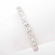 Load image into Gallery viewer, Art Deco Vintage 14k White Gold Diamond 2mm Eternity Band Ring Sz 6.25
