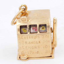 Load image into Gallery viewer, Working Vintage 14k Yellow solid Gold SLOT MACHINE Charm 5.3dwt
