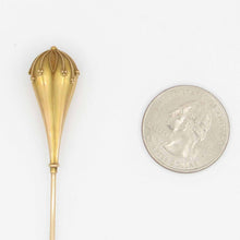 Load image into Gallery viewer, ANTIQUE Art Nouveau 14k Yellow Gold Beaded detailed HAT PIN hatpin
